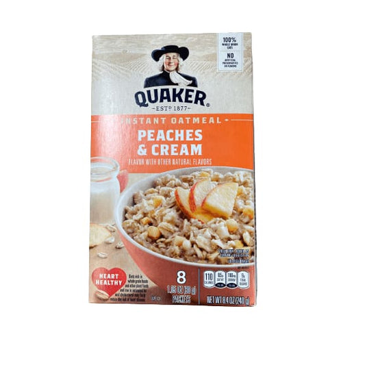 Quaker Quaker Instant Oatmeal, Peaches & Cream, 8.4 Oz, 8 Count