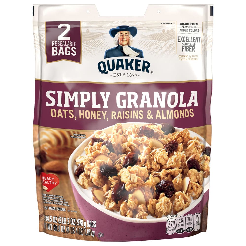 Quaker Simply Granola Oats Honey Raisins and Almonds 2 pk./34.5 oz. - Quaker