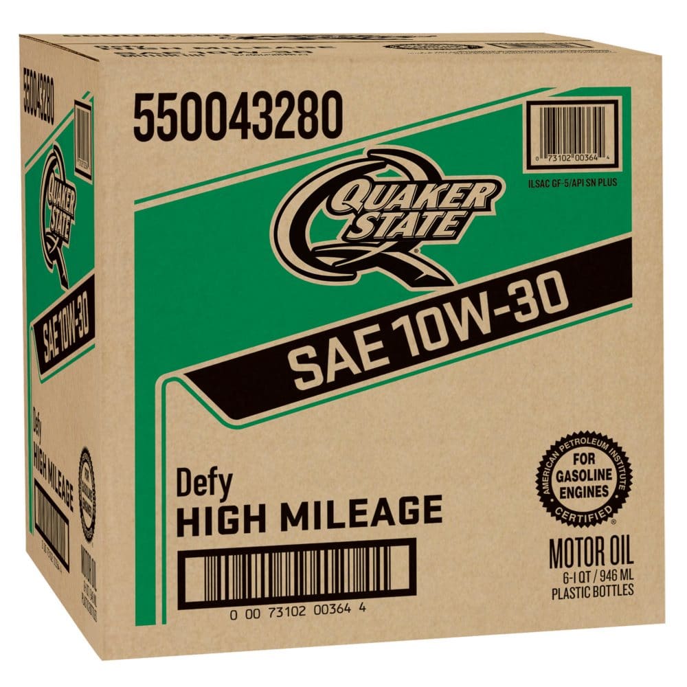 Quaker State High Mileage SAE 10W-30 Motor Oil (6-pack/1 quart bottles) (Pack of []) - Engine Oil & Fluids - Quaker