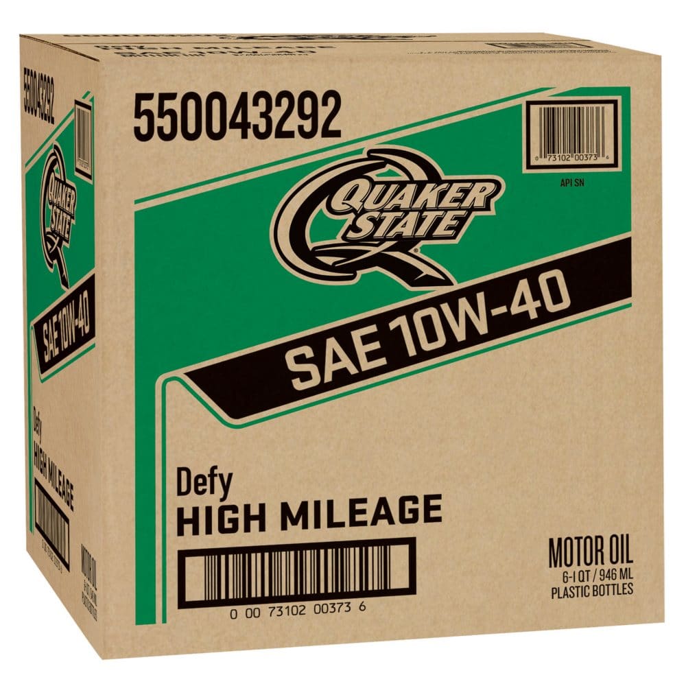 Quaker State High Mileage SAE 10W-40 Motor Oil (6-pack/1 quart bottles) (Pack of []) - Engine Oil & Fluids - Quaker
