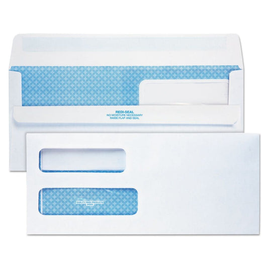 Quality Park - Redi-Seal Envelopes #10 (4-1/8 X 9-1/2) - Double Window - Writing Pads Notebooks & Envelopes - Quality