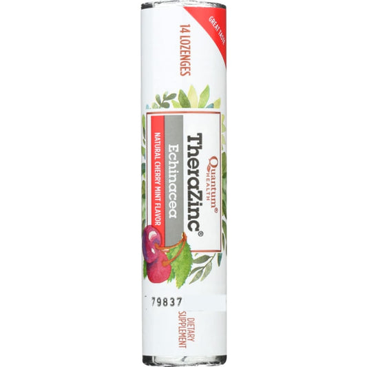 QUANTUM: Thera Zinc Echinacea Lozenges Cherry Mint 14 pc (Pack of 6) - Herbs & Homeopathic > HERBAL FORMULAS > HERBAL FORMULAS COLD & FLU &