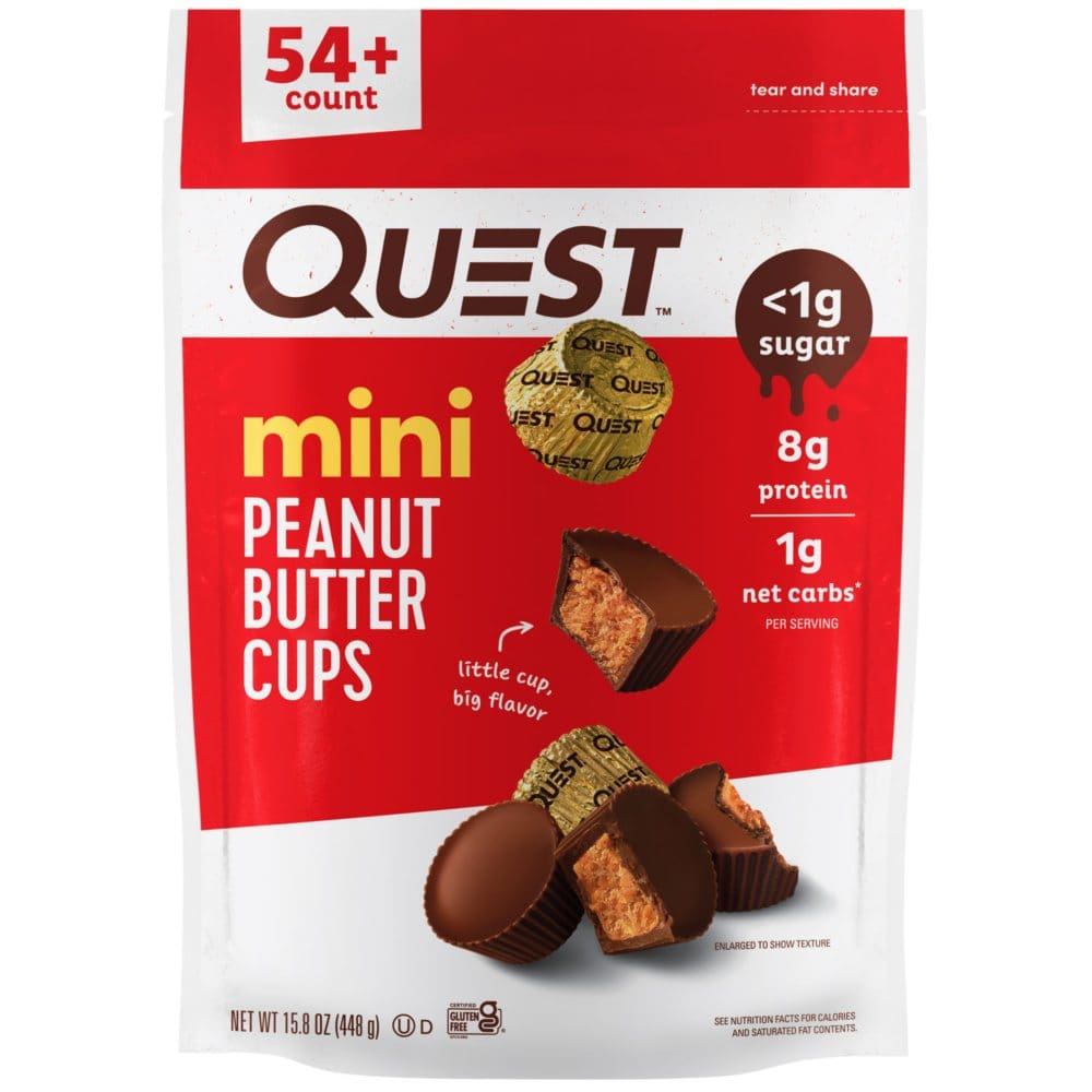 Quest Gluten Free Mini Peanut Butter Cups (15.8 oz. 54 ct.) - Diet Foods & Drinks - Quest