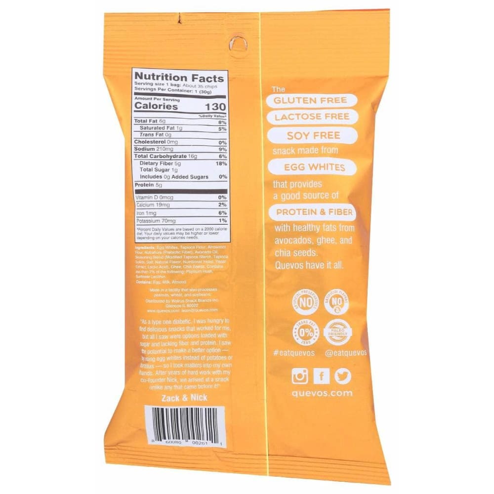 QUEVOS Chip Potato Cheddar, 1 oz (Case of 5) ShelHealth