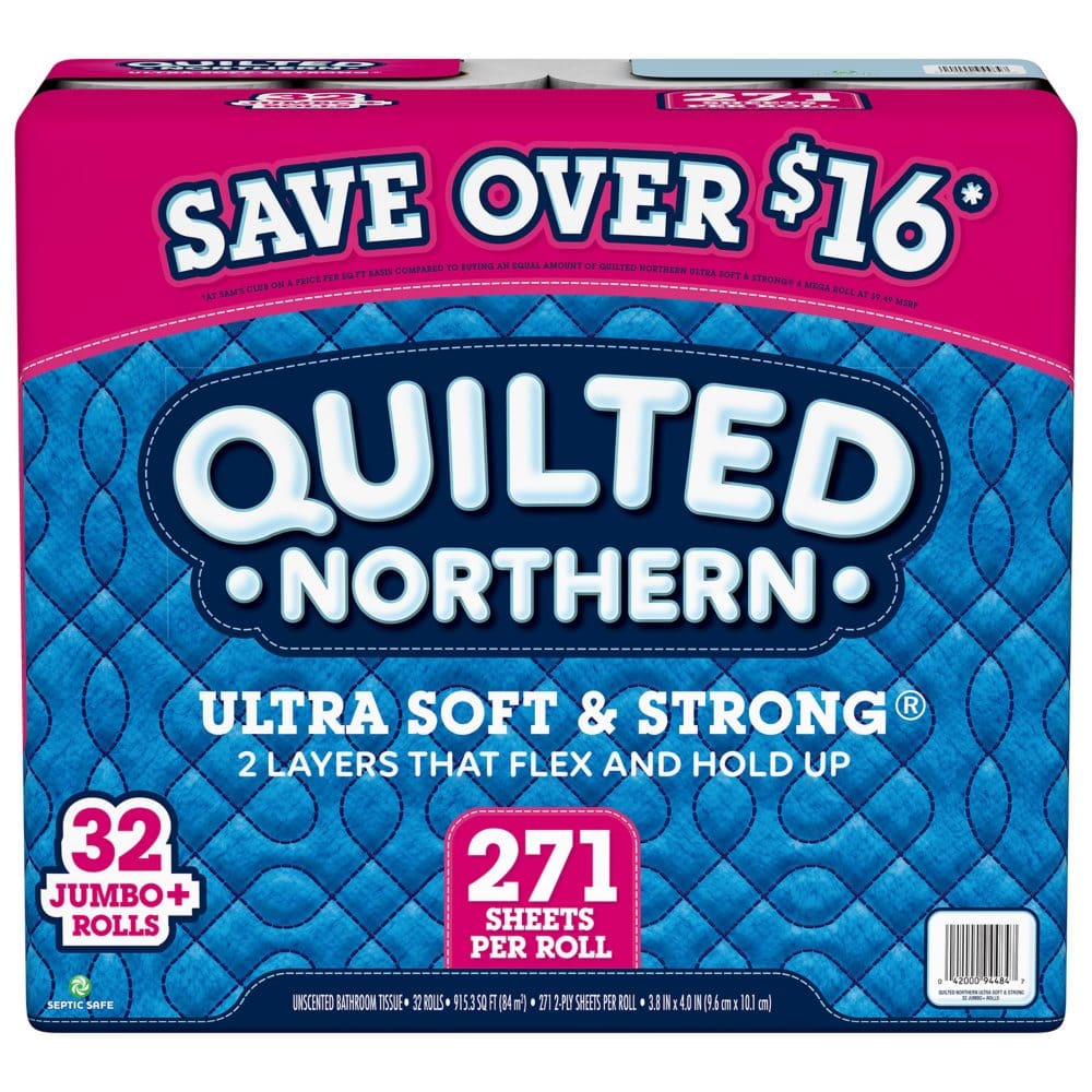 Quilted Northern Ultra Soft and Strong Toilet Paper (271 sheets/roll 32 rolls) - Paper & Plastic - Quilted