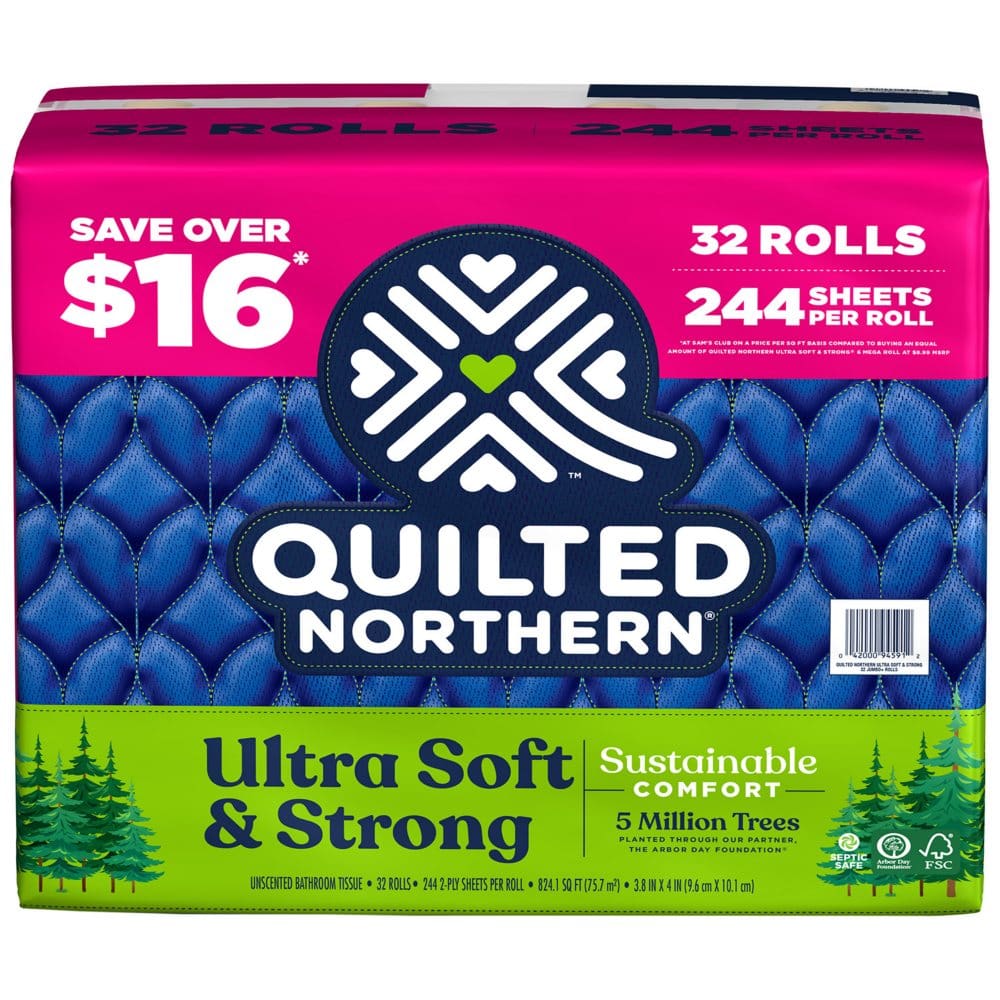 Quilted Northern Ultra Soft & Strong 2-Ply Toilet Paper (244 sheets/roll 32 rolls) (Pack of 10) - Paper & Plastic - Quilted