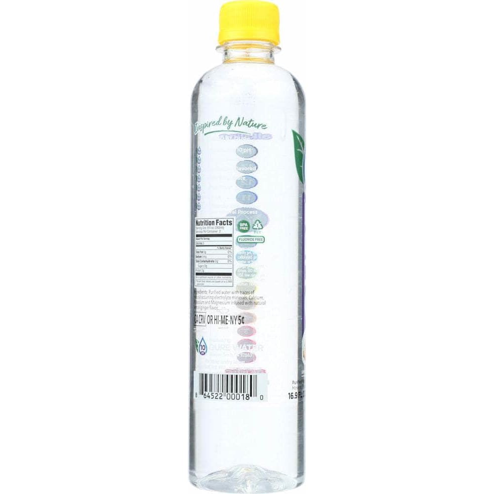 Qure Qure Alkaline Water Lemon Ginger, 16.9 oz