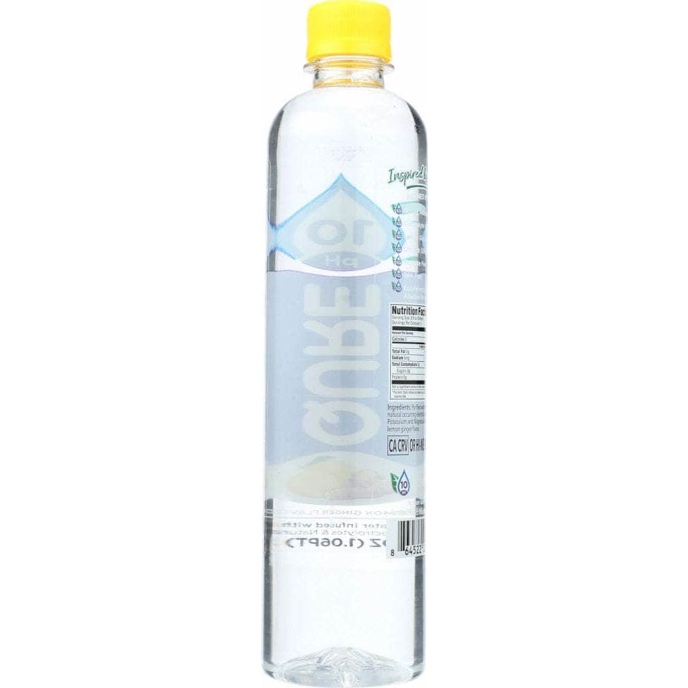 Qure Qure Alkaline Water Lemon Ginger, 16.9 oz