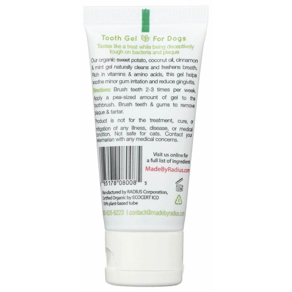 RADIUS Pet > Dog > Dog Supplies RADIUS: Toothpaste Org Canine, 0.8 oz