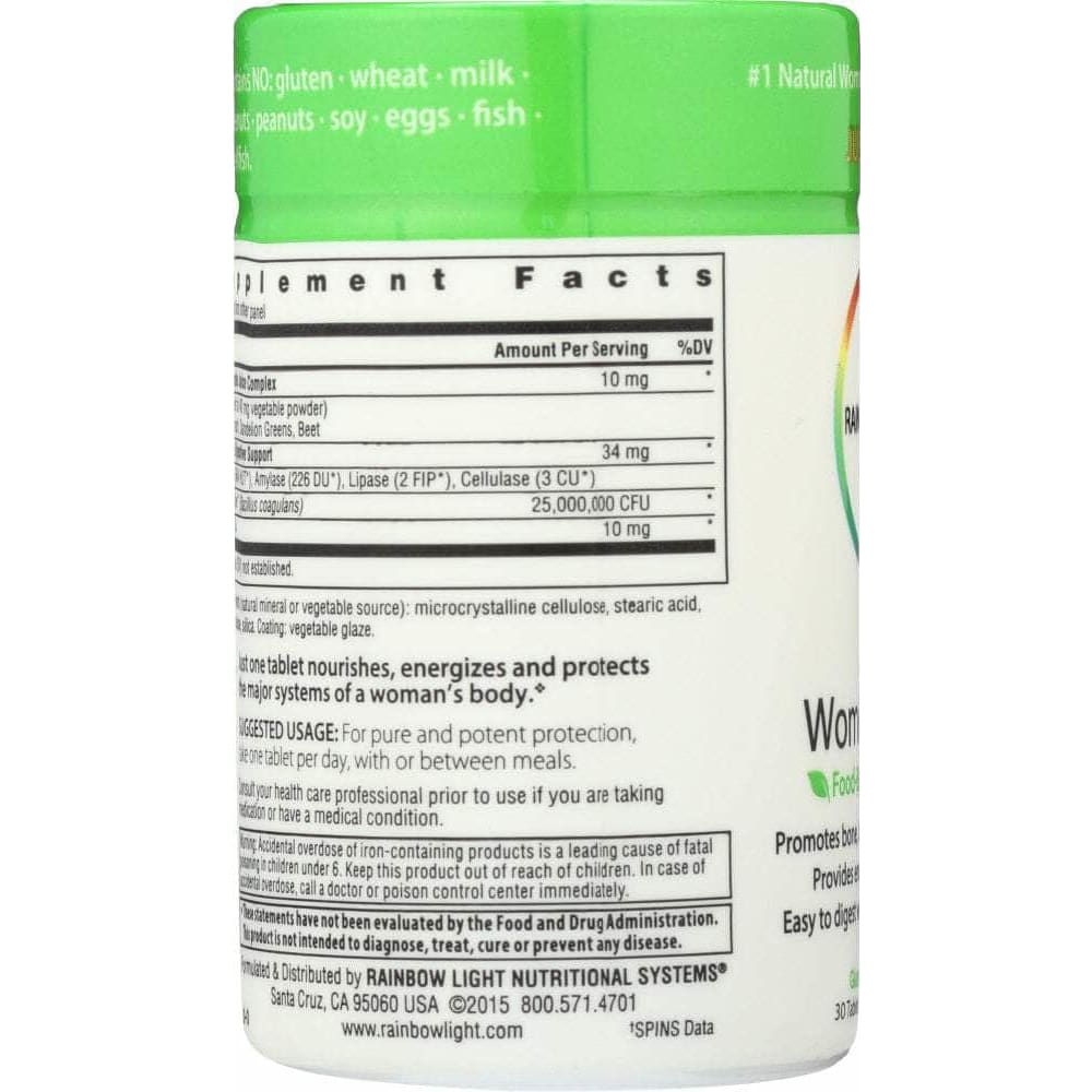 RAINBOW LIGHT Categories > Health Topics > Women's Health RAINBOW LIGHT: Just Once Women's One Food-Based Multivitamin, 30 Tablets