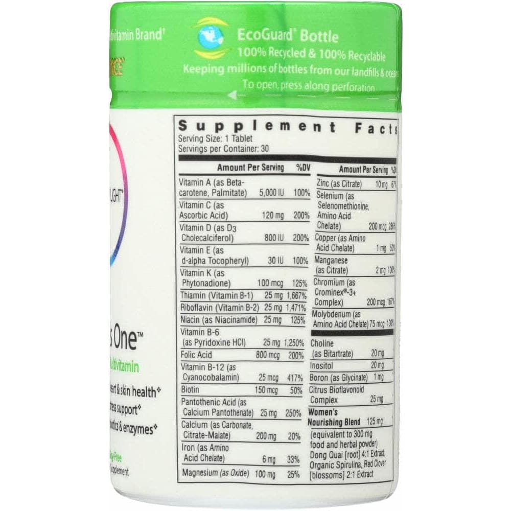 RAINBOW LIGHT Categories > Health Topics > Women's Health RAINBOW LIGHT: Just Once Women's One Food-Based Multivitamin, 30 Tablets