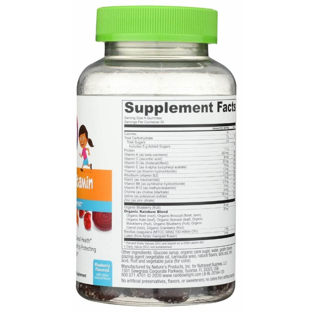 RAINBOW LIGHT Vitamins & Supplements > Vitamins & Minerals RAINBOW LIGHT: Kids Multivitamin Gummies Brain And Eye Support, 120 pc