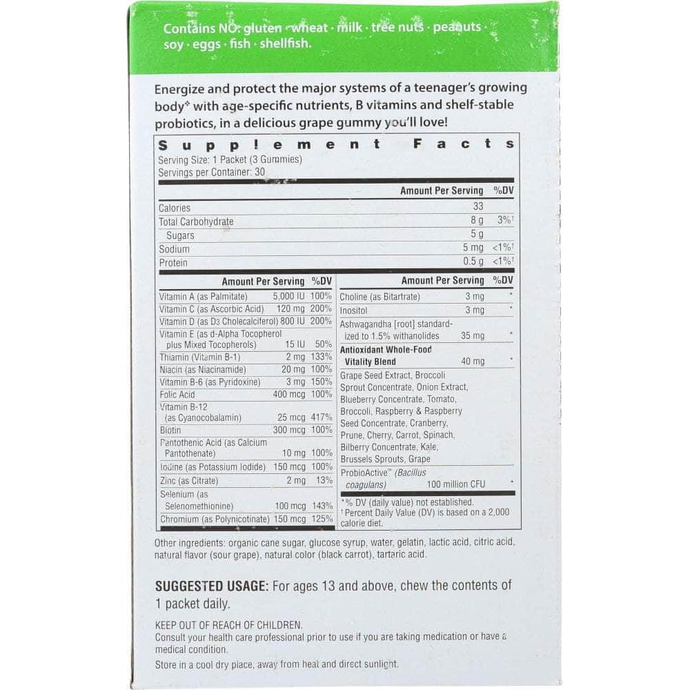 RAINBOW LIGHT Vitamins & Supplements > Vitamins & Minerals RAINBOW LIGHT: Teen Energy Multivitamin Gummy, 30 packets