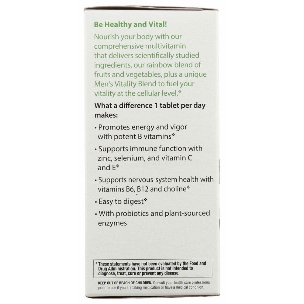 RAINBOW LIGHT Health > Vitamins & Supplements RAINBOW LIGHT VIBRANCE: Mens One Multivitamin, 120 cp