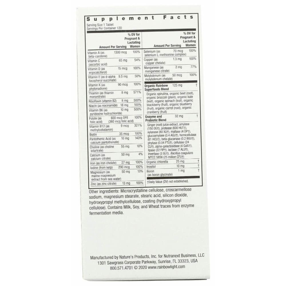 RAINBOW LIGHT Health > Vitamins & Supplements RAINBOW LIGHT VIBRANCE: Prenatal One Multivitamin, 120 tb