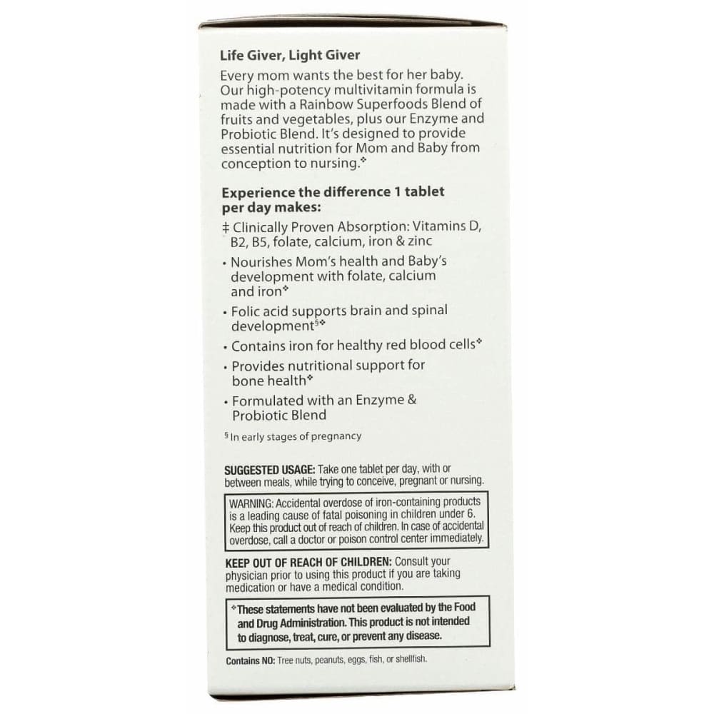 RAINBOW LIGHT Health > Vitamins & Supplements RAINBOW LIGHT VIBRANCE: Prenatal One Multivitamin, 120 tb