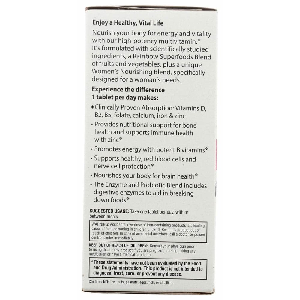 RAINBOW LIGHT Health > Vitamins & Supplements RAINBOW LIGHT VIBRANCE: Womens One Multivitamin, 120 cp