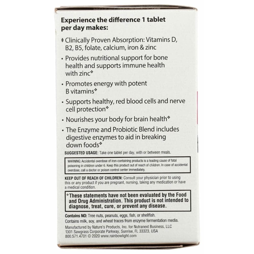 RAINBOW LIGHT Health > Vitamins & Supplements RAINBOW LIGHT VIBRANCE: Womens One Multivitamin, 30 cp