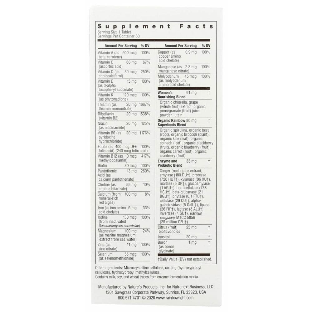 RAINBOW LIGHT Health > Vitamins & Supplements RAINBOW LIGHT VIBRANCE: Womens One Multivitamin, 60 cp