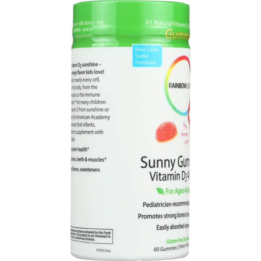 RAINBOW LIGHT Vitamins & Supplements > Vitamins & Minerals RAINBOW LIGHT: Vitamin D3 400iu Sunny Gummies Tangy Orange, 60 Gummies