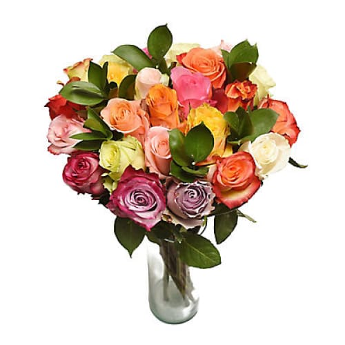 Rainbow Rose Bouquet 24 Stems - Home/Flowers/Roses & Petals/ - InBloom