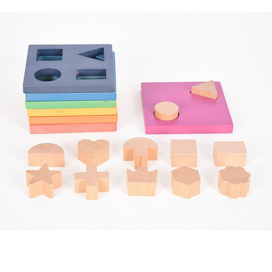 Rainbow Wooden Shape Stacker - Sorting - Learning Advantage