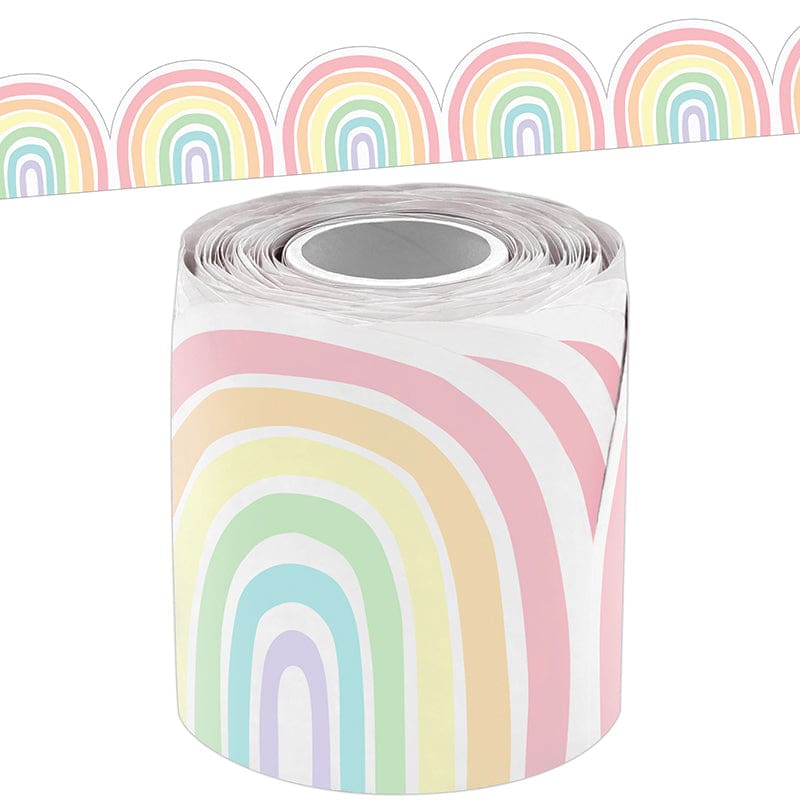 Rainbows Die-Cut Rolled Border Trim Pastel Pop (Pack of 6) - Border/Trimmer - Teacher Created Resources