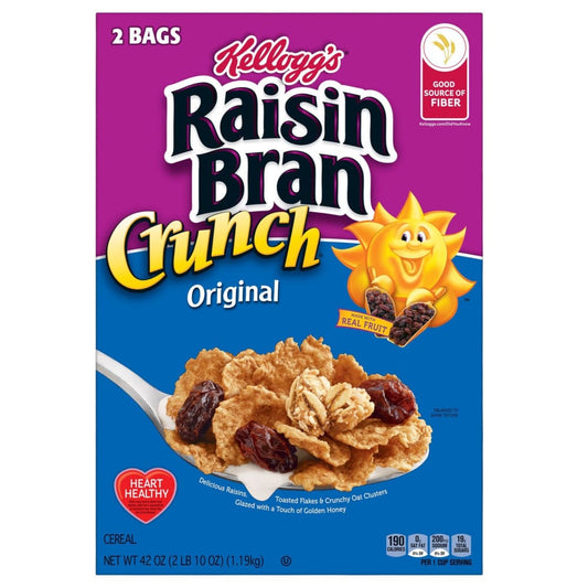 Raisin Bran Crunch Breakfast Cereal with Fiber 2 pk. - Home/Grocery Household & Pet/Canned & Packaged Food/Breakfast Food/Cereal & Oats/ -