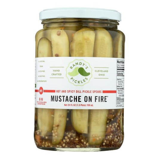 RANDYS PICKLES: Mustache On Fire Pickles 24 oz (Pack of 4) - Food - RANDYS PICKLES