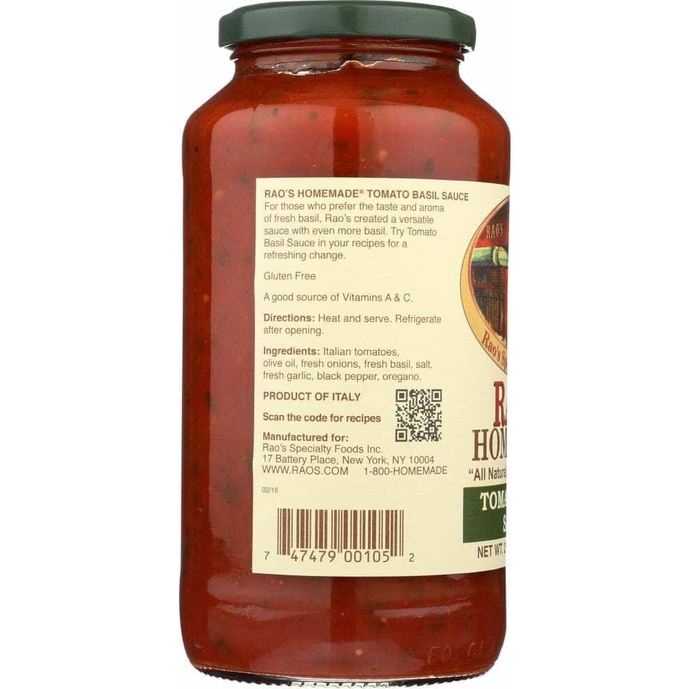 Raos Raos Homemade Tomato Basil Marinara Sauce, 24 Oz