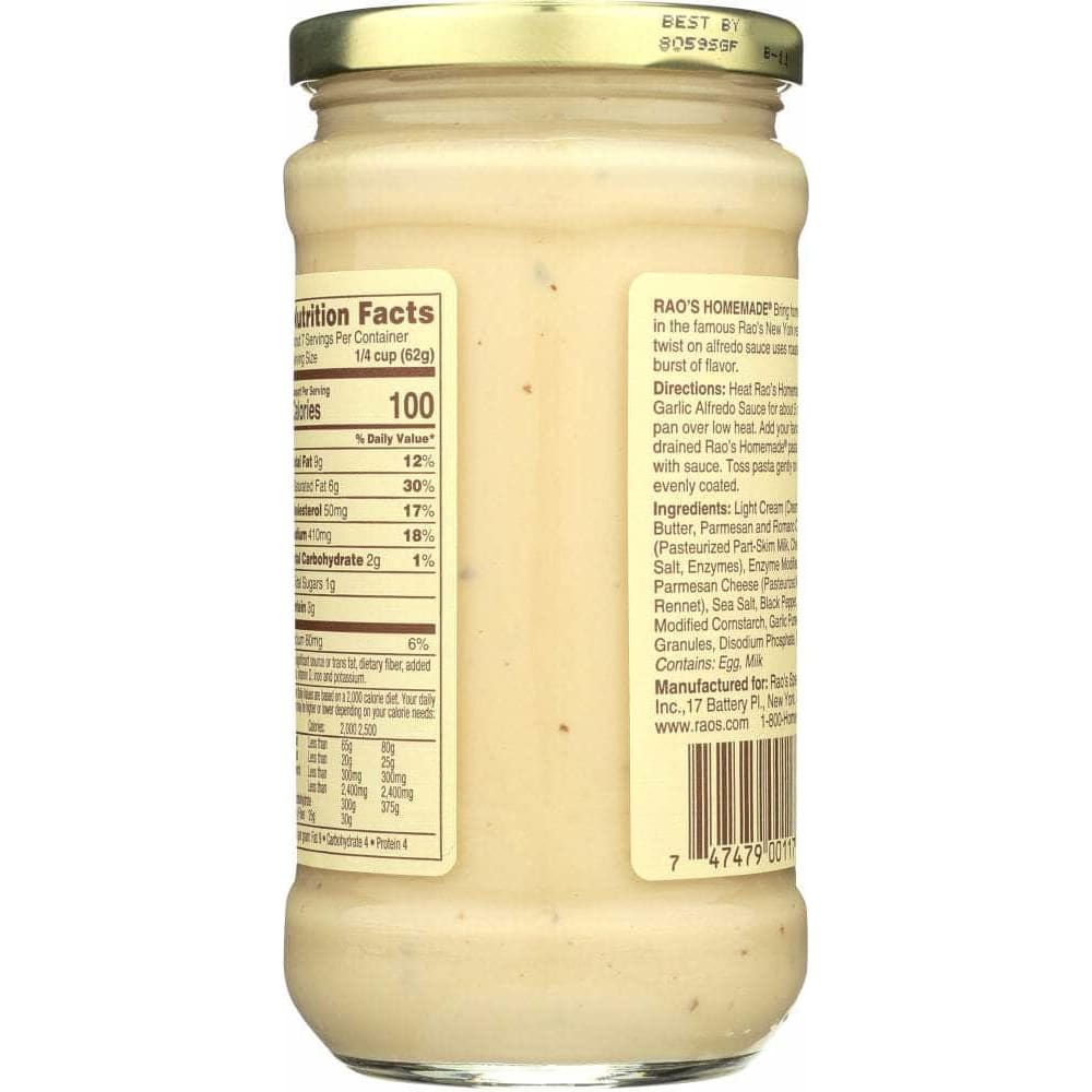 Raos Raos Roasted Garlic Alfredo Sauce, 15 oz