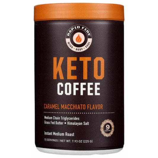 RAPID FIRE Grocery > Beverages > Coffee, Tea & Hot Cocoa RAPID FIRE: Coffee Keto Caramel Macch, 7.93 oz