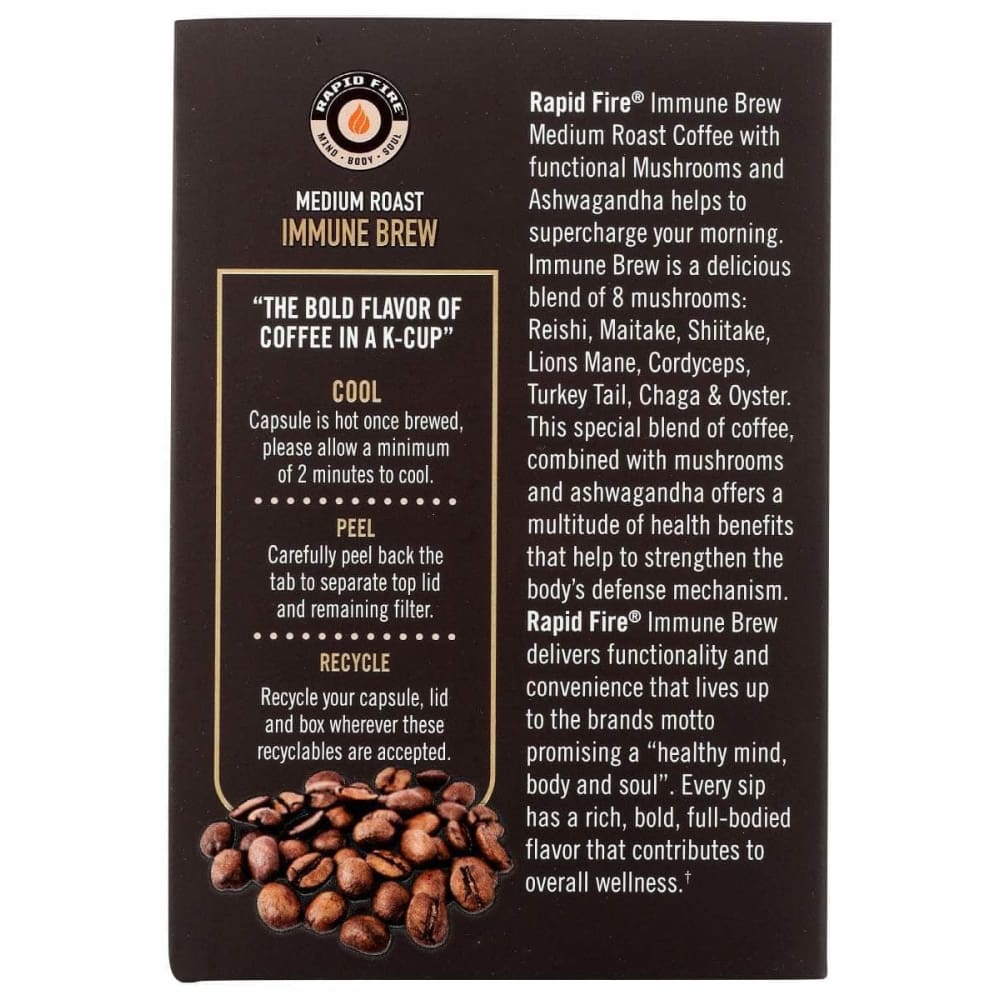 RAPID FIRE Grocery > Beverages > Coffee, Tea & Hot Cocoa RAPID FIRE: Coffee Pods Immune Brew, 1 ea