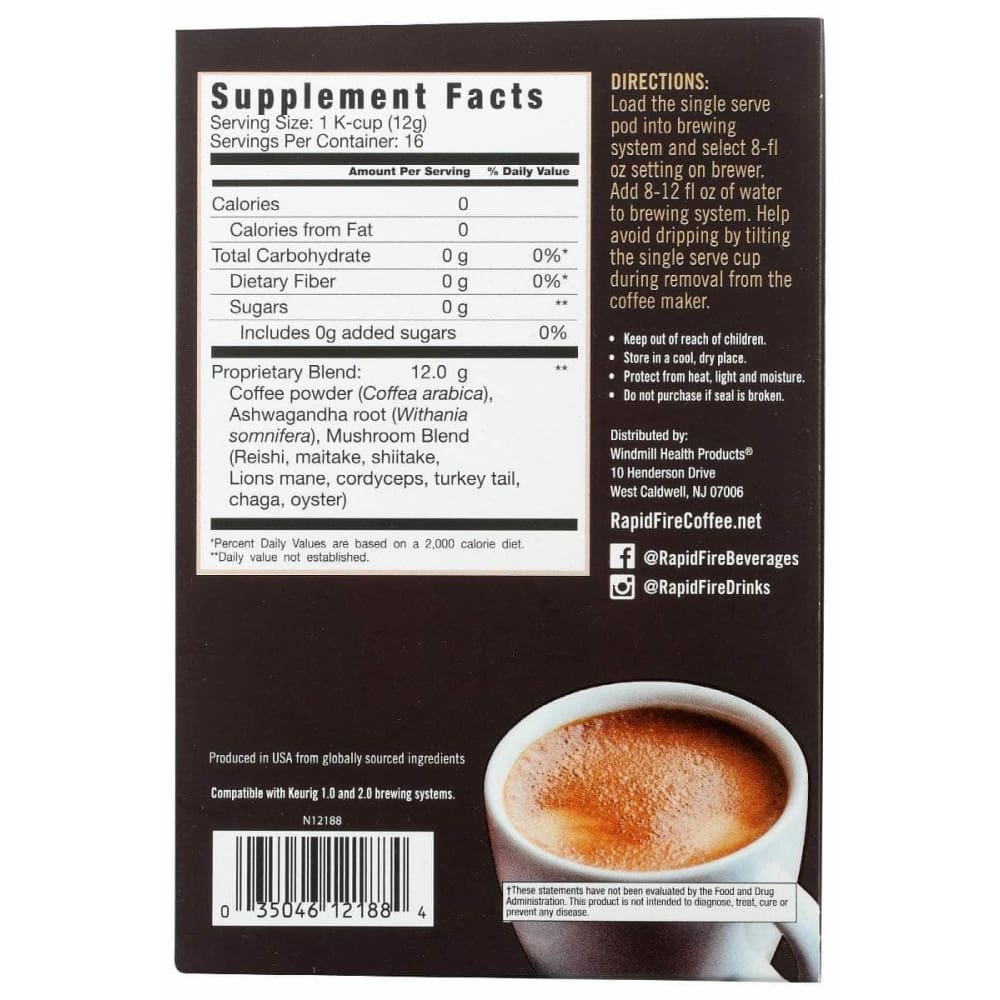 RAPID FIRE Grocery > Beverages > Coffee, Tea & Hot Cocoa RAPID FIRE: Coffee Pods Immune Brew, 1 ea