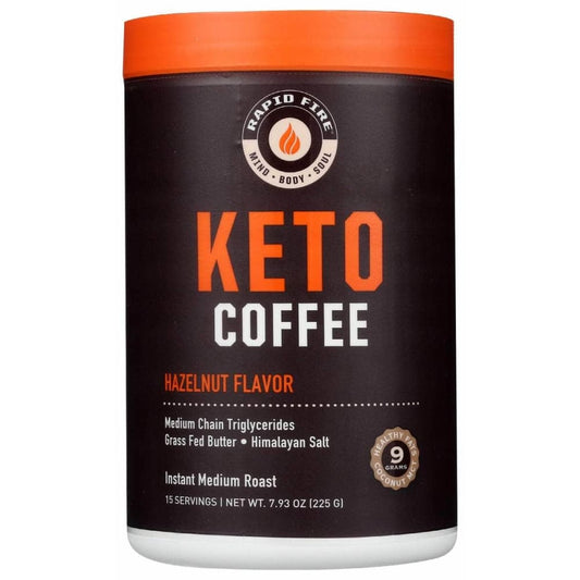 RAPID FIRE Grocery > Beverages > Coffee, Tea & Hot Cocoa RAPID FIRE: Keto Coffee Hazelnut Flavor, 7.93 oz