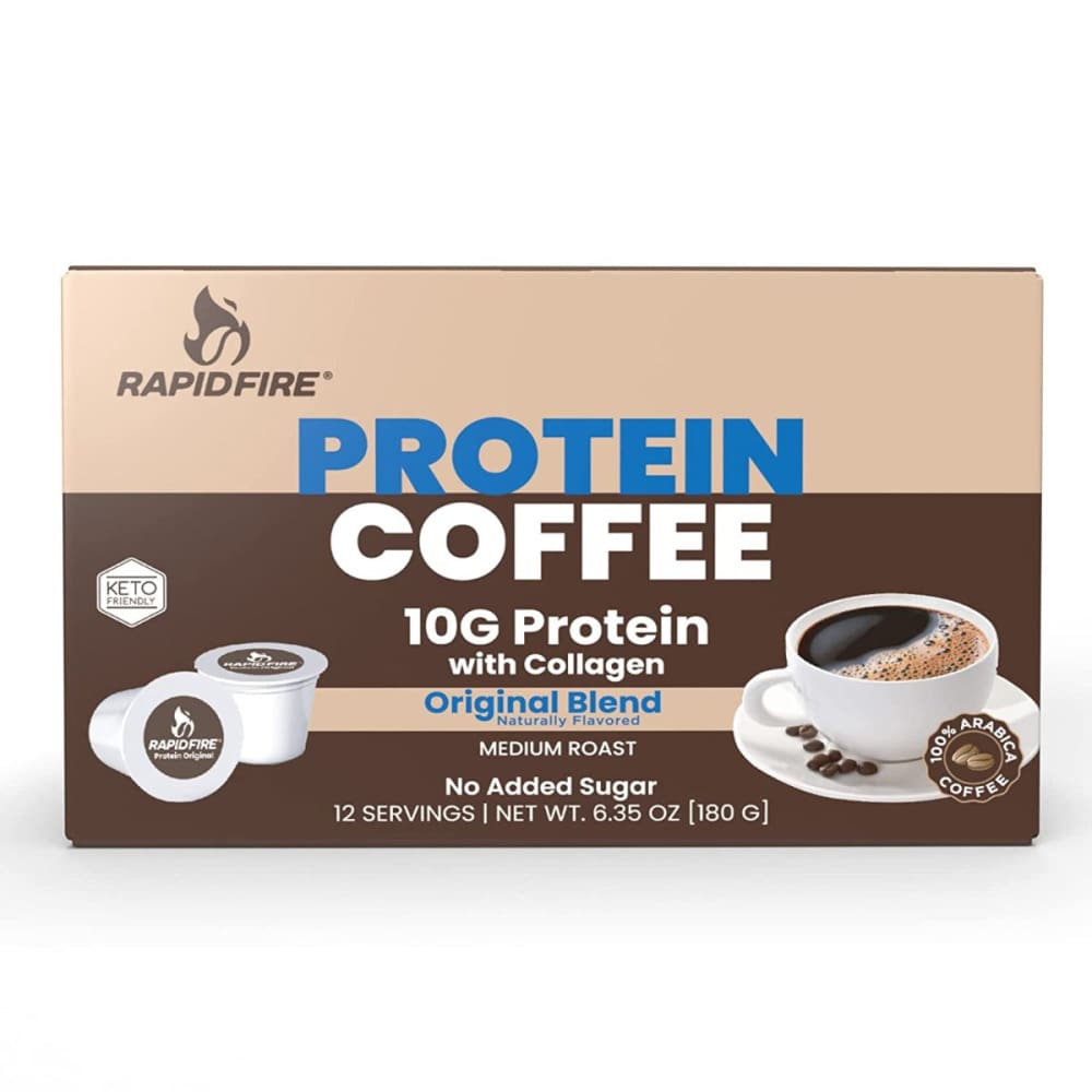 RAPID FIRE: Original Blend Protein Coffee 12 ea - Beverages > Coffee Tea & Hot Cocoa - RAPID FIRE