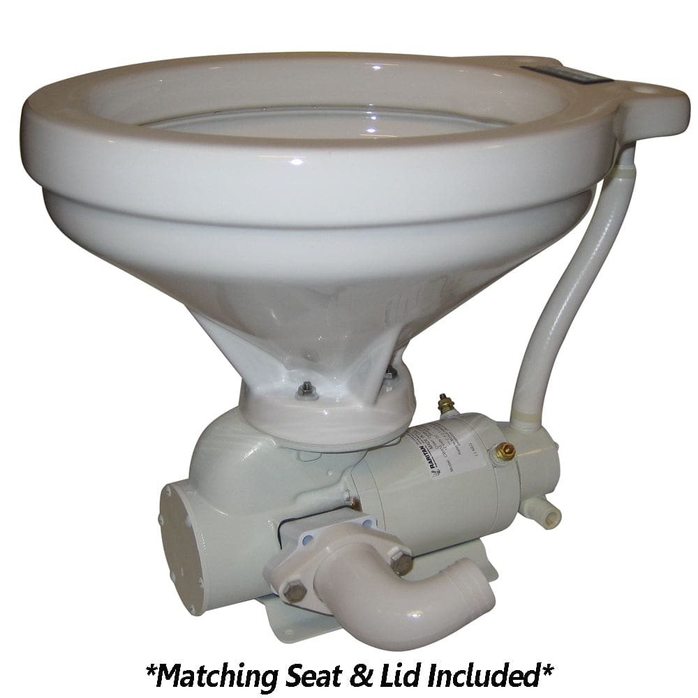 Raritan Crown Head™ Hi-Boy - White - Household Style - 90° Discharge - 12v - Marine Plumbing & Ventilation | Marine Sanitation - Raritan