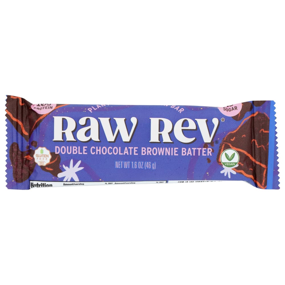 RAW REV: Bar Protein Double Chocolate Brownie 1.6 oz (Pack of 6) - Bars Granola & Snack - RAW REV