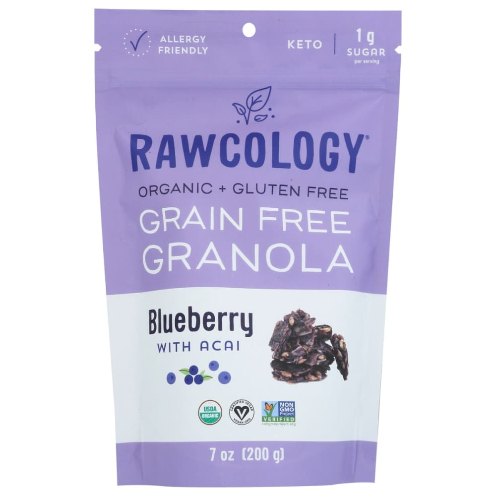 RAWCOLOGY: Granola Gf Blbry Acai Org 7 OZ (Pack of 3) - RAWCOLOGY