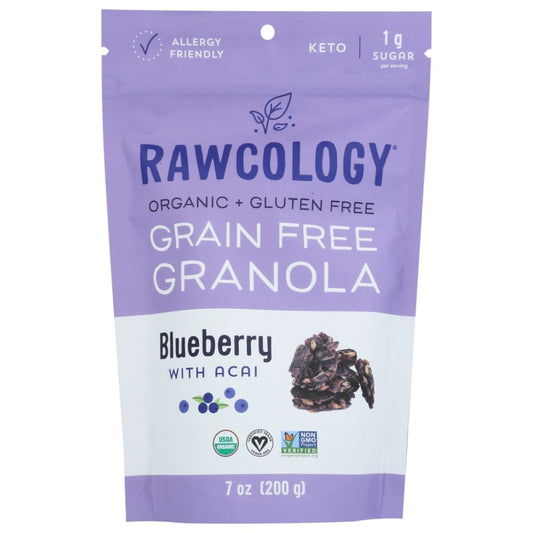 RAWCOLOGY: Granola Gf Blbry Acai Org 7 OZ (Pack of 3) - RAWCOLOGY