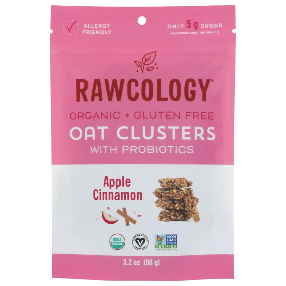 RAWCOLOGY: Oat Clustrs Apple Cin Org 3.2oz (Pack of 4) - RAWCOLOGY