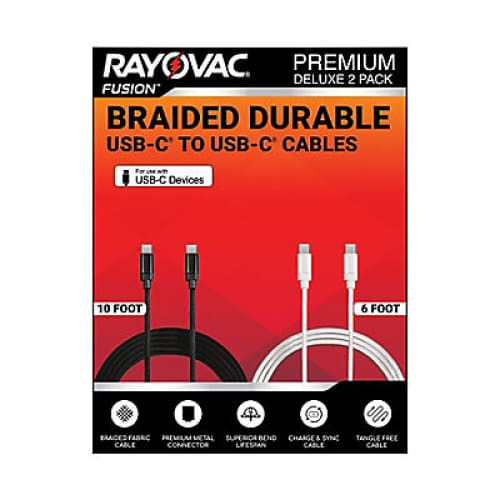 Rayovac USB-C Cables 2 pk. - Home/TV & Electronics/Mobile Accessories/ - Rayovac