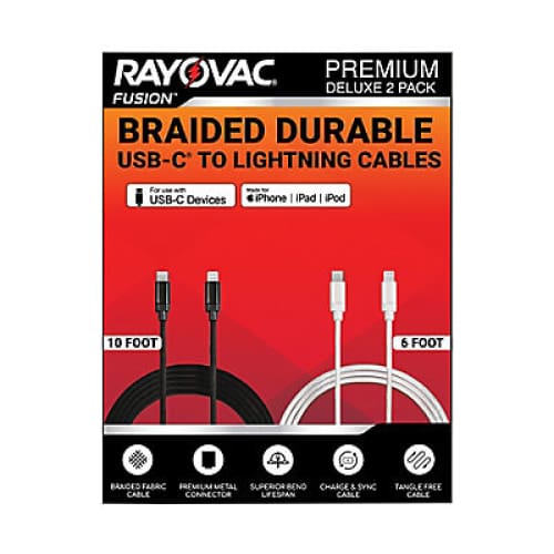 Rayovac USB-C to Lightning Cables 2 pk. - Home/TV & Electronics/Mobile Accessories/ - Rayovac