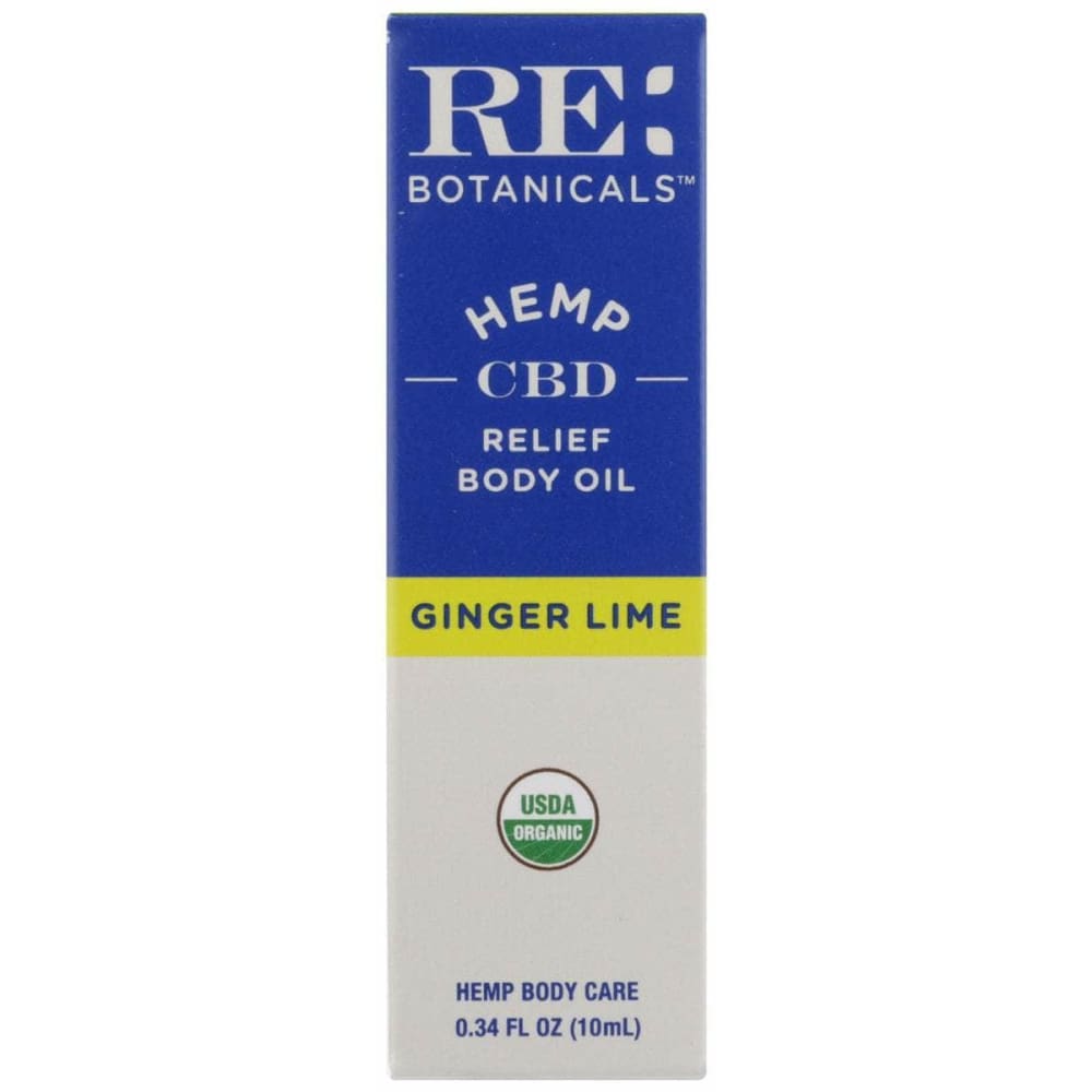 RE BOTANICALS Beauty & Body Care > Aromatherapy and Body Oils RE BOTANICALS: Ginger Lime Relief Body Oil, 0.34 oz