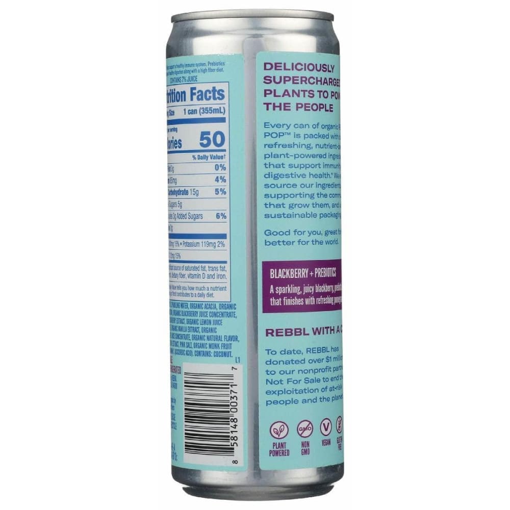 REBBL INC Grocery > Beverages > Sodas REBBL INC: Pop Blackberry, 12 fo