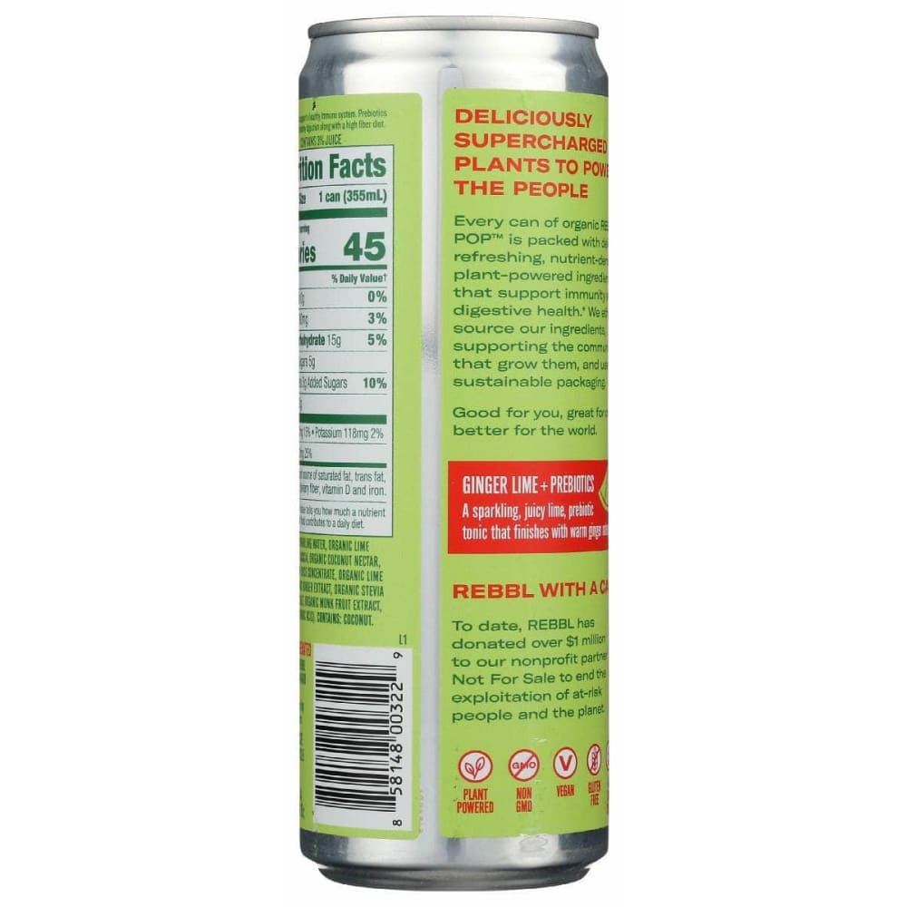 REBBL INC Grocery > Beverages > Sodas REBBL INC: Pop Ginger Lime, 12 fo