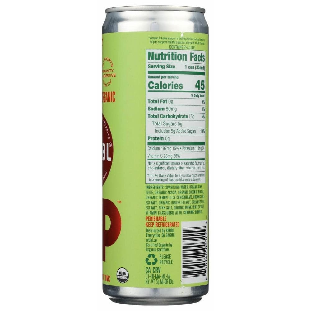 REBBL INC Grocery > Beverages > Sodas REBBL INC: Pop Ginger Lime, 12 fo