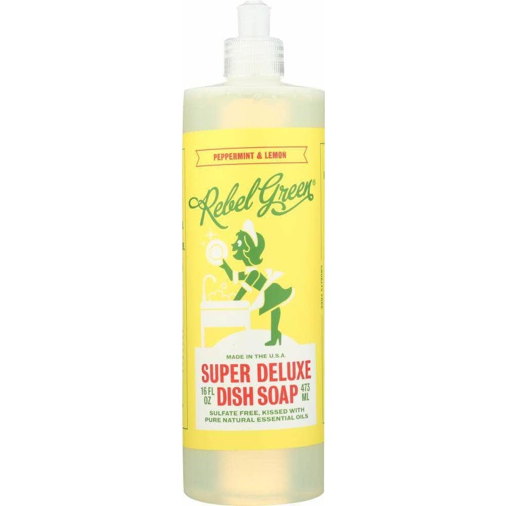Rebel Green Rebel Green Dish Soap Peppermint Lemon, 16 oz