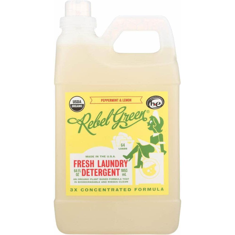 Rebel Green Rebel Green Fresh Laundry Detergent Peppermint and Lemon, 64 oz