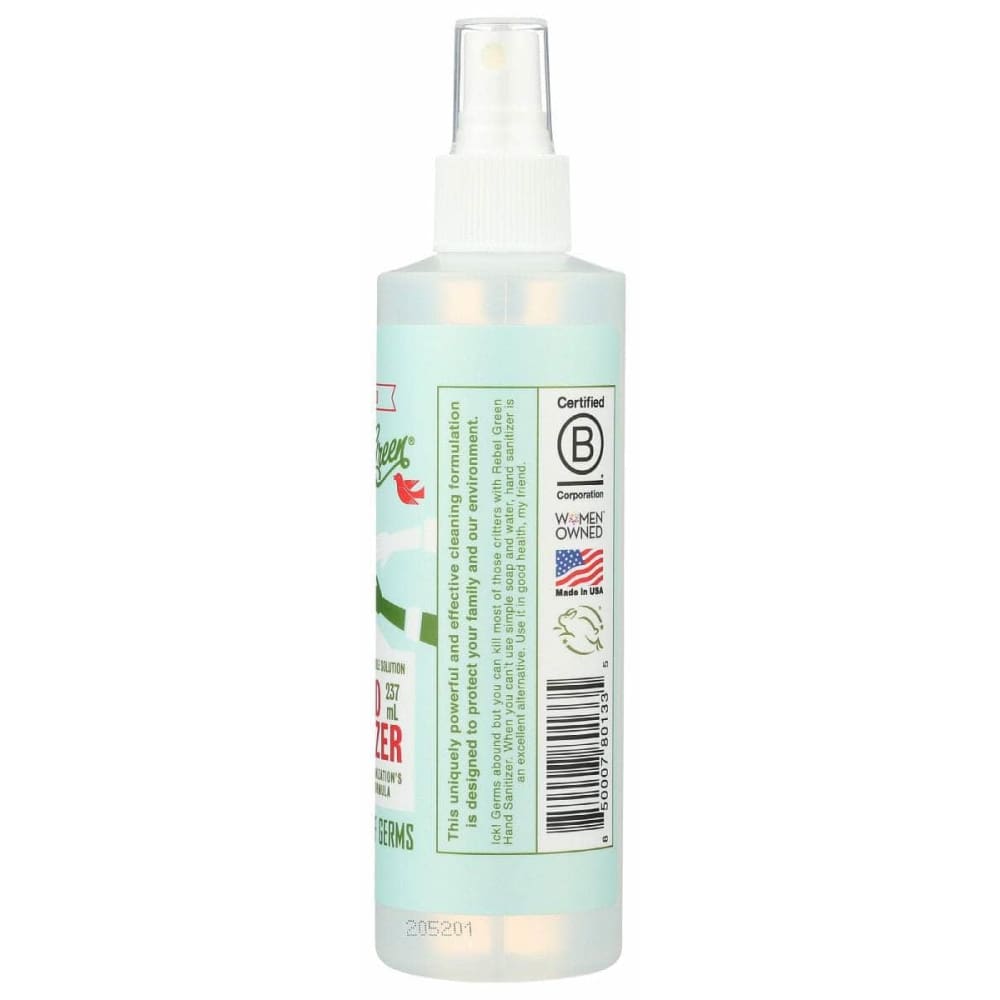 REBEL GREEN Beauty & Body Care > Soap and Bath Preparations > Hand Sanitizers REBEL GREEN: Sanitizer Hand Unscented, 8 oz